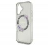 Guess IML Flowers Wreath iPhone 16 MagSafe kemény hátlap tok, fekete GUHMP16SHFWFCK