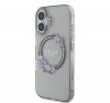 Guess IML Flowers Wreath iPhone 16 MagSafe kemény hátlap tok, fekete GUHMP16SHFWFCK