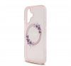 Guess IML Flowers Wreath iPhone 16 MagSafe kemény hátlap tok, rózsaszín GUHMP16SHFWFCP