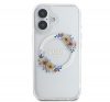 Guess IML Flowers Wreath iPhone 16 MagSafe kemény hátlap tok, átlátszó GUHMP16SHFWFCT