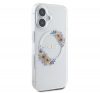 Guess IML Flowers Wreath iPhone 16 MagSafe kemény hátlap tok, átlátszó GUHMP16SHFWFCT