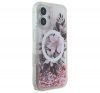 Guess Liquid Glitter Flower iPhone 16 MagSafe kemény hátlap tok, rózsaszín GUHMP16SLFMWTP