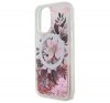 Guess Liquid Glitter Flower iPhone 16 MagSafe kemény hátlap tok, rózsaszín GUHMP16SLFMWTP