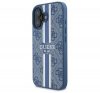 Guess 4G Printed Stripes iPhone 16 MagSafe kemény hátlap tok, kék GUHMP16SP4RPSB