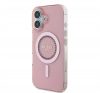 Guess IML Rhinestones MagSafe iPhone 16 kemény hátlap tok, rózsaszín GUHMP16SPFTDTEP