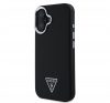 Guess Grained Triangle iPhone 16 MagSafe kemény hátlap tok, fekete GUHMP16SPGTSPSK