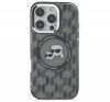 Karl Lagerfeld IML Monogram Karl&Choupette Head iPhone 16 Pro Max MagSafe hátlap tok, fekete KLHMP16XHMCKMHK