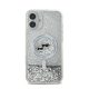 Karl Lagerfeld Liquid Glitter Karl&Choupette Head iPhone 16 Magsafe hátlap tok, átlátszó KLHMP16SLGKCSGH 