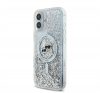 Karl Lagerfeld Liquid Glitter Karl&Choupette Head iPhone 16 Magsafe hátlap tok, átlátszó KLHMP16SLGKCSGH 