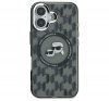 Karl Lagerfeld IML Monogram Karl&Choupette Head iPhone 16 hátlap tok, fekete KLHMP16SHMCKMHK