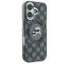 Karl Lagerfeld IML Monogram Karl&Choupette Head iPhone 16 hátlap tok, fekete KLHMP16SHMCKMHK