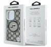 Karl Lagerfeld IML Monogram Karl&Choupette Head iPhone 16 Pro MagSafe hátlap tok, fekete KLHMP16LHMCKMHK