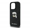 Karl Lagerfeld Monogram Karl Head Pin iPhone 16 Pro Max kemény hátlap tok, fekete KLHCP16XPGKLKIPK 