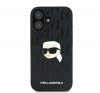 Karl Lagerfeld Monogram Karl Head Pin iPhone 16 kemény hátlap tok, fekete  KLHCP16SPGKLKIPK