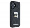 Karl Lagerfeld Monogram Karl Head Pin iPhone 16 kemény hátlap tok, fekete  KLHCP16SPGKLKIPK