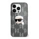 Karl Lagerfeld IML Karl Head Electroplated iPhone 16 kemény hátlap tok, fekete KLHCP16SHKLPKHK