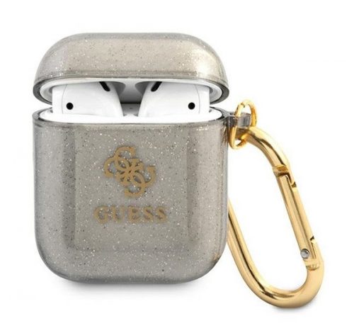 Guess Glitter Collection Apple AirPods 1/2 tok, fekete