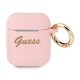 Guess Silicone Vintage Script Apple AirPods 1/2 tok, rózsaszín