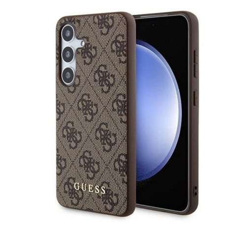 Guess 4G Metal Gold Logo Samsung Galaxy S24 hátlap tok, barna GUHCS24SG4GFBR