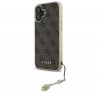 Guess 4G Charms Collection iPhone 16  hátlap tok, barna GUHCP16SGF4GBR