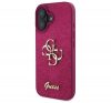 Guess Fixed Glitter Big 4G iPhone 16 hátlap tok, lila GUHCP16SHG4SGU