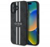 Guess 4G Printed Stripes iPhone 16 MagSafe hátlap tok, fekete GUHMP16SP4RPSK