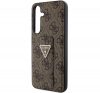 Guess Grip Stand 4G Triangle Strass Samsung Galaxy S24 hátlap tok, barna GUHCS24SPGS4TDW