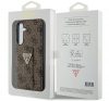 Guess Grip Stand 4G Triangle Strass Samsung Galaxy S24 hátlap tok, barna GUHCS24SPGS4TDW