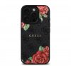 Guess PU Leather 4G Roses iPhone 16 Pro MagSafe műbőr tok, fekete-rózsa