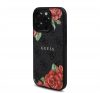 Guess PU Leather 4G Roses iPhone 16 Pro Max MagSafe műbőr tok, fekete-rózsa