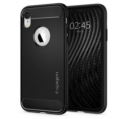 Spigen Rugged Armor Apple iPhone XR tok, Matte Black, fekete