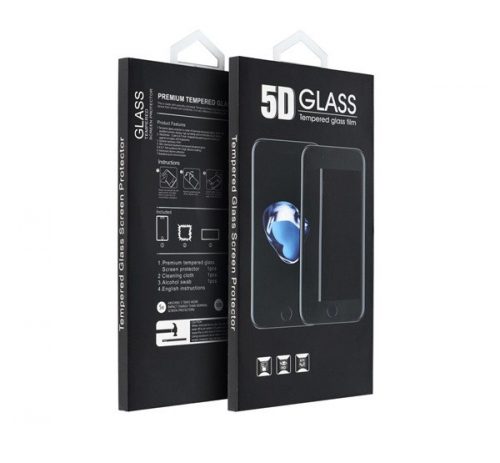 Samsung A107 Galaxy A10s, 5D Full Glue hajlított tempered glass kijelzővédő üvegfólia, fekete