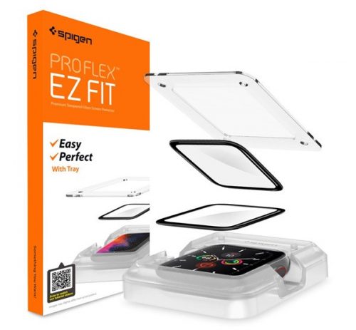 Spigen Pro Flex EZ Fit Apple Watch S4/S5/S6/SE 40mm tempered kijelzővédő fólia felhelyező kerettel (2db)