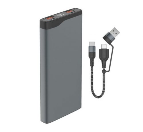 4smarts VoltHub Pro külső akkumulátor, 22,5W, QC, PD, 10000mAh, gunmetal