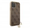 Guess 4G Charms Apple iPhone 12 Pro Max hátlap tok, barna