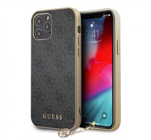 Guess 4G Charms Apple iPhone 12/12 Pro hátlap tok, szürke