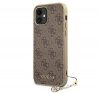 Guess 4G Charms Apple iPhone 12 mini hátlap tok, barna