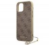 Guess 4G Charms Apple iPhone 12 mini hátlap tok, barna