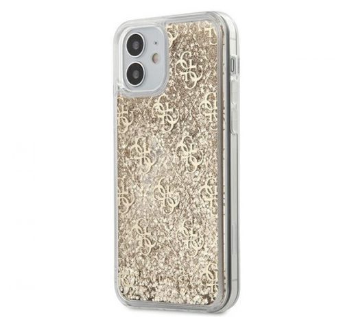 Guess 4G Liquid Glitter Apple iPhone 12/12 Pro hátlap tok, arany