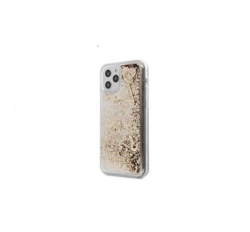 Guess Liquid Glitter Charms Apple iPhone 12 Pro Max hátlap tok, arany