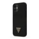 Guess Silicone Metal Triangle Apple iPhone 12/12 Pro hátlap tok, fekete