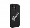 Guess Silicone Vintage Script Apple iPhone 12 mini hátlap tok, fekete