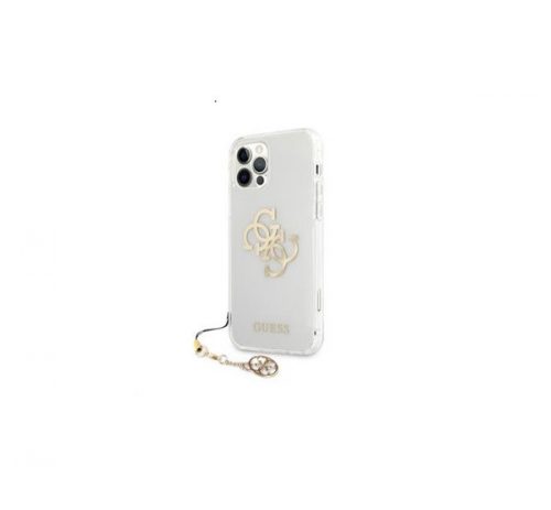 Guess TPU Big 4G Gold Logo Apple iPhone 12 Pro Max hátlap tok, átlátszó