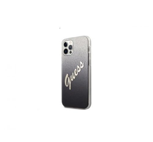 Guess PC/TPU Vintage Apple iPhone 12 Pro Max hátlap tok, átmenetes fekete