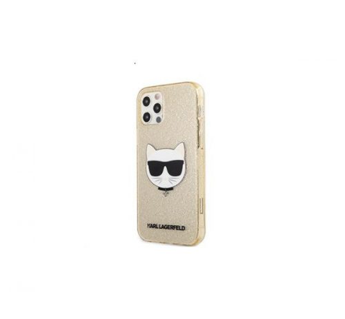 Karl Lagerfeld Choupette Head Glitter hátlap tok Apple iPhone 12 Pro Max, arany