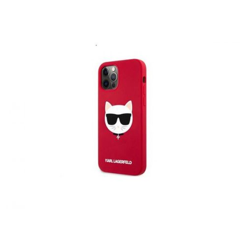 Karl Lagerfeld Choupette Head Silicone hátlap tok Apple iPhone 12 Pro Max, piros