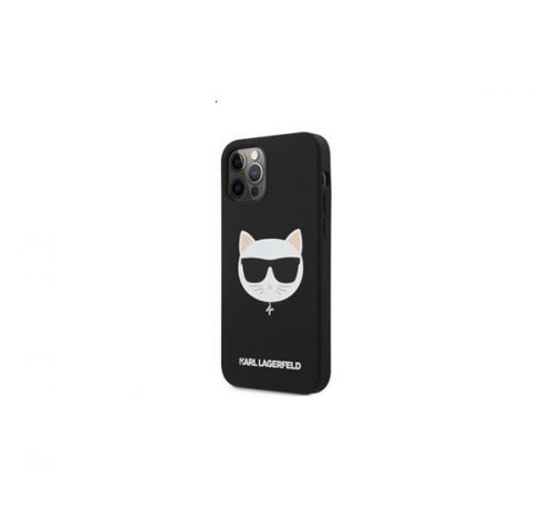 Karl Lagerfeld Choupette Head Silicone hátlap tok Apple iPhone 12 Pro Max, fekete