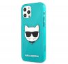 Karl Lagerfeld Choupette Head hátlap tok Apple iPhone 12 Pro Max, kék