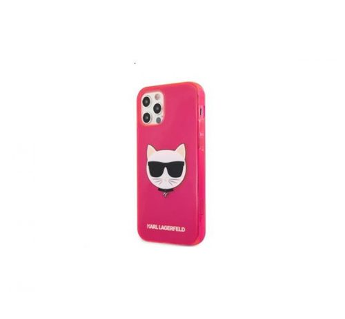 Karl Lagerfeld Choupette Head hátlap tok Apple iPhone 12 Pro Max, rózsaszín