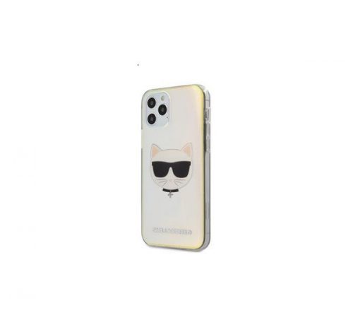 Karl Lagerfeld Choupette Head hátlap tok Apple iPhone 12 Pro Max, irizáló